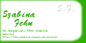 szabina fehn business card