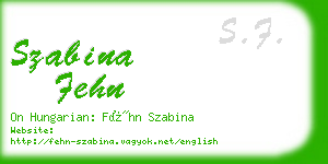 szabina fehn business card